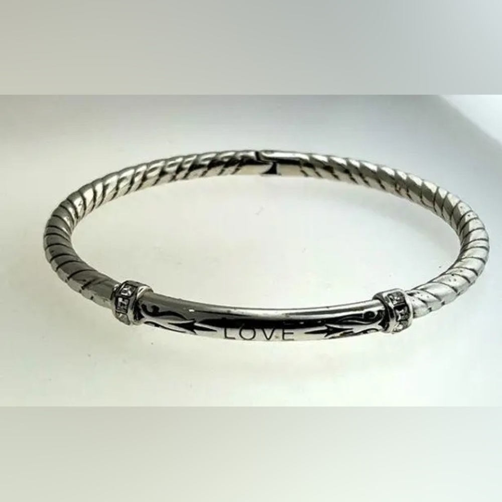 Women’s Brighton Silver “Love” Bangle Bracelet